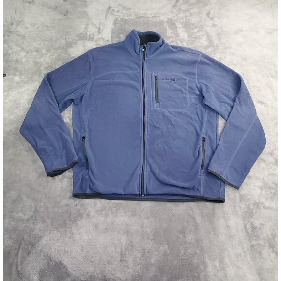 Timberland Jacket Mens Large Blue Fleece Slope Full Zip Outdoors Gorpcore Warm - Picture 1 of 10